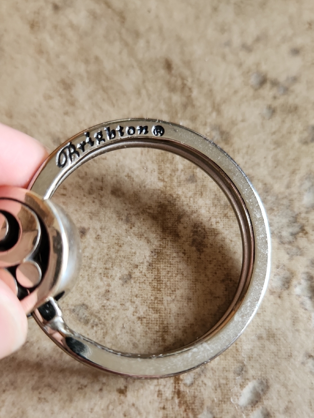 Brighton Contempo Key Fob/Keychain Silver Swirl - Picture 2 of 5